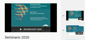 Imagen de la visualización en pantalla de la lista de reproducción Seminario 2020