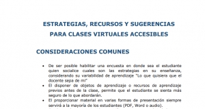 Estrategias, recursos y sugerencias para clases virtuales accesibles