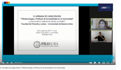 IV Jornada de capacitación: &quot;Tiflotecnología y Políticas de Accesibilidad en la Universidad”. Facultad de Filosofía y Letras, Universidad Nacional de Buenos Aires.