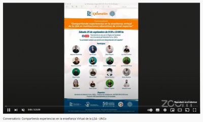 Conversatorio: Compartiendo experiencias en la enseñanza Virtual de la LSA - UNIV NAC Comahue
